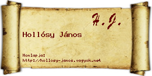 Hollósy János névjegykártya