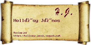 Hollósy János névjegykártya